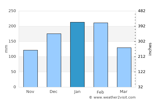 Itapuí average rain in January