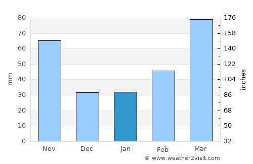 Itsukaichi average rain in January