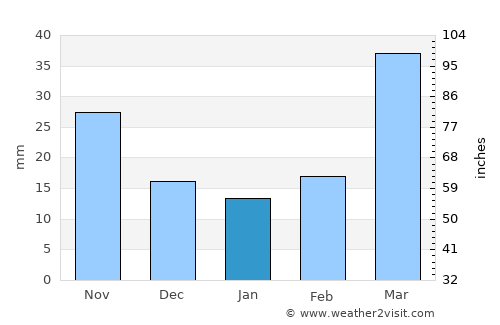 Ivanhoe average rain in January