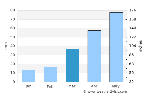 Ivanhoe average rain in March