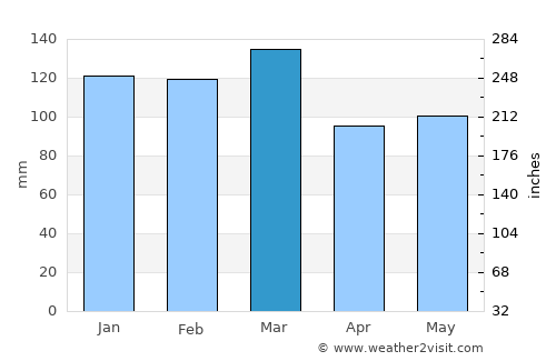 Jackson average rain in March