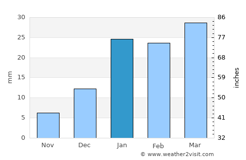 Jalandhar average rain in January