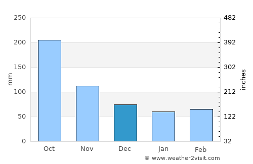 Jaltocán average rain in December