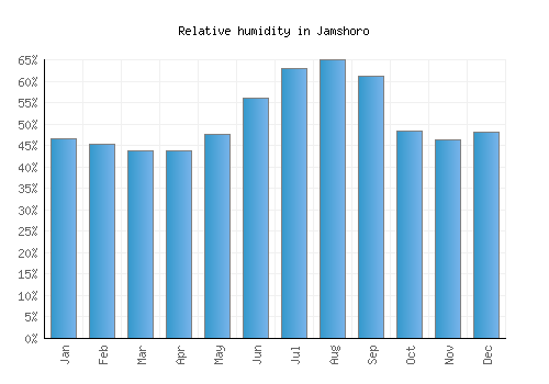 Jamshoro relative humidity averages