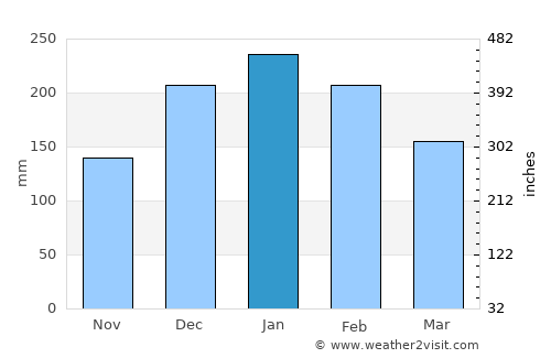 Jarinu average rain in January
