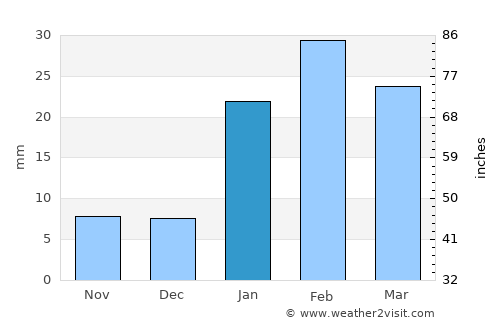 Jashpurnagar average rain in January