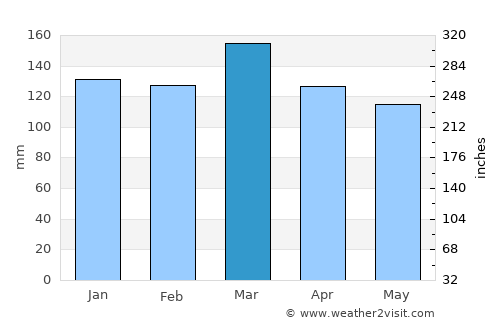 Jasper average rain in March