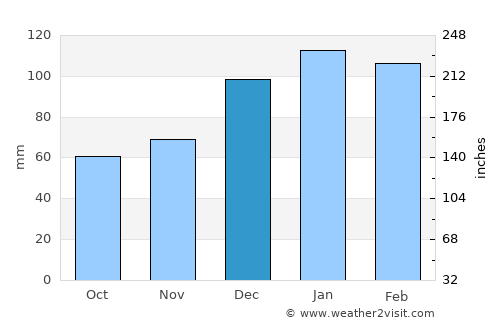 Jasper average rain in December