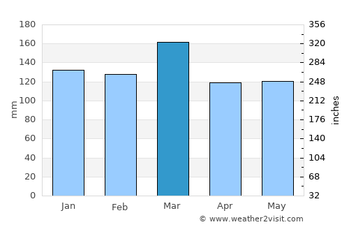 Jasper average rain in March