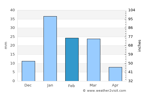 Jaspur average rain in February