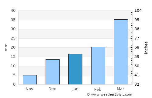Jauharābād average rain in January