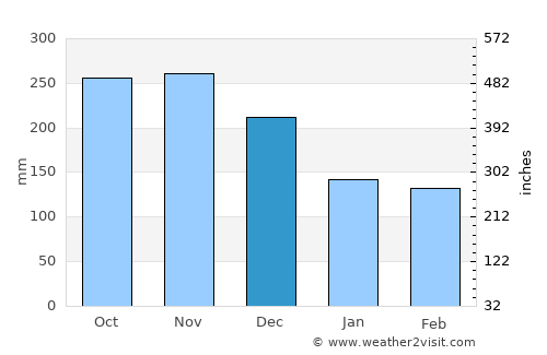 Jenjarum average rain in December