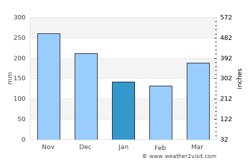 Jenjarum average rain in January