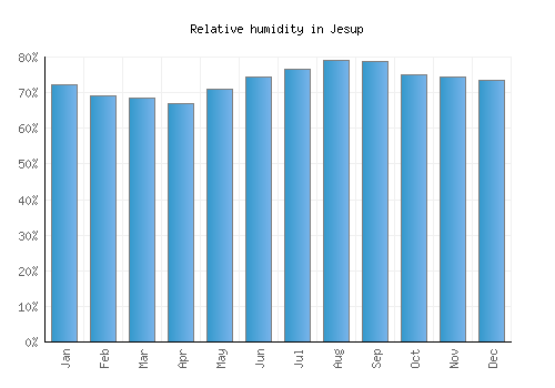 Jesup relative humidity averages