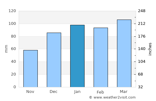 Jesup average rain in January