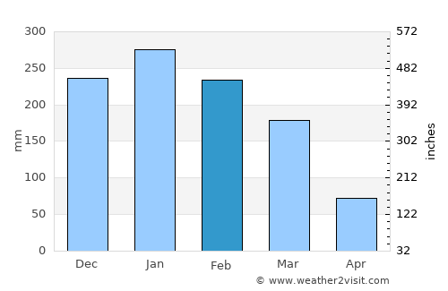 Joanópolis average rain in February
