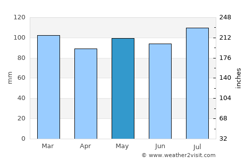 Johnson City average rain in May