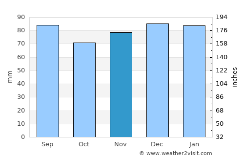 Johnson City average rain in November