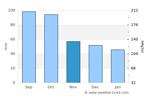 Johnson City average rain in November
