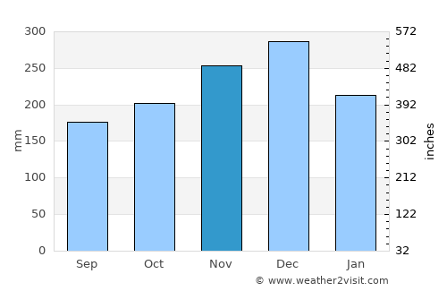 Johor Bahru average rain in November