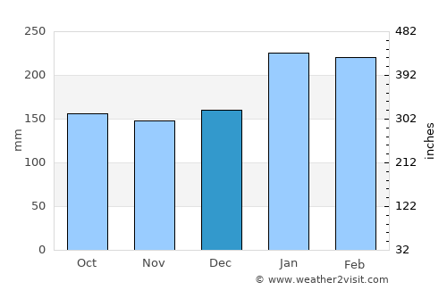 Joinville average rain in December