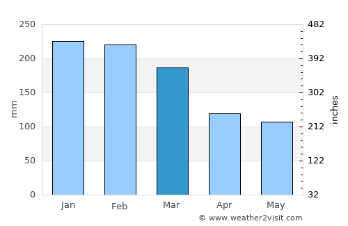 Joinville average rain in March