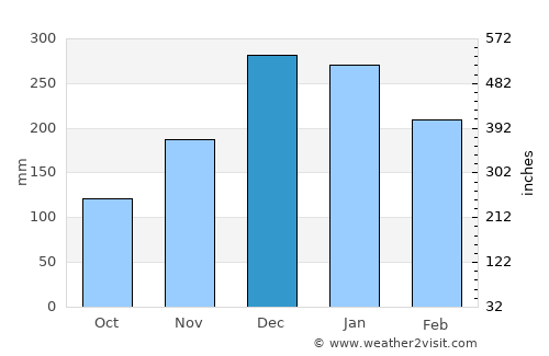 Juiz de Fora average rain in December