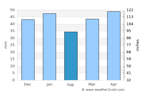 Junee average rain in February