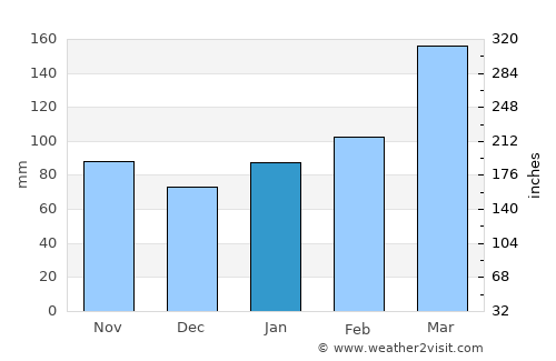 Kagoshima average rain in January