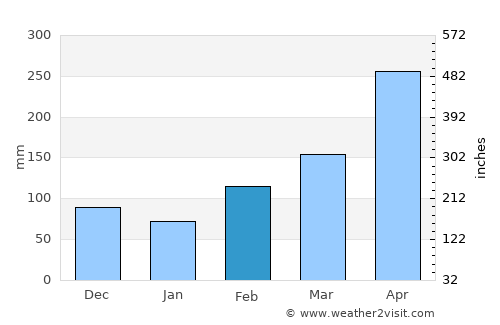Kakamega average rain in February