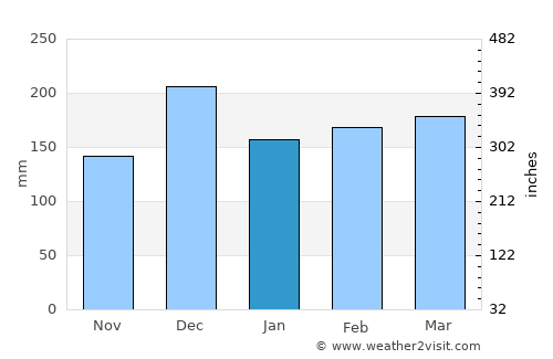 Kaliua average rain in January