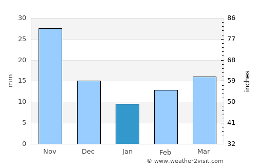Kamen’-Rybolov average rain in January