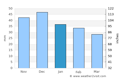 Kamensk-Shakhtinskiy average rain in January