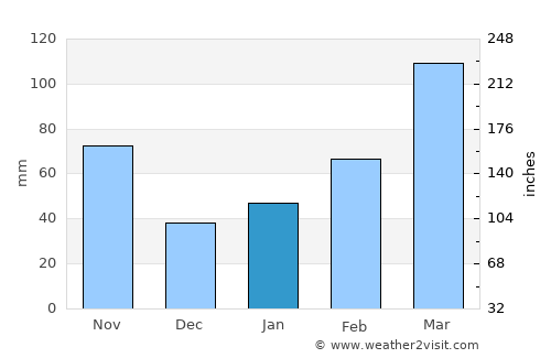 Kameyama average rain in January