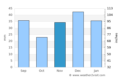 Kamloops average rain in November