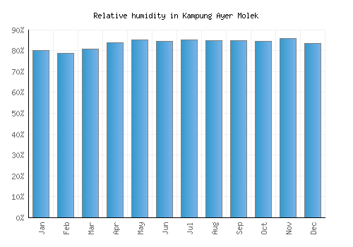 Kampung Ayer Molek relative humidity averages