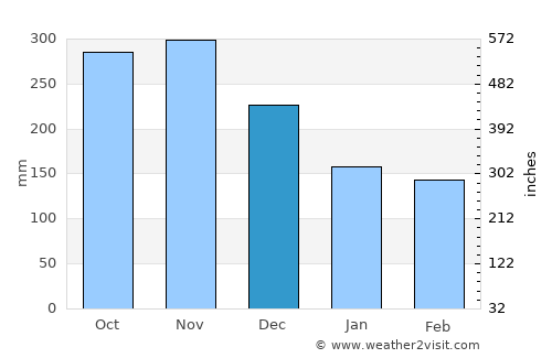 Kampung Bukit Tinggi average rain in December