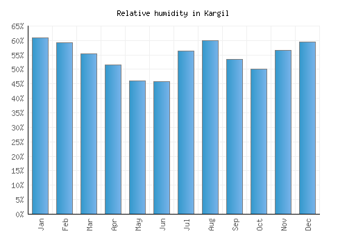 Kargil relative humidity averages