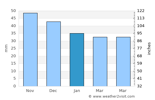 Kargopol’ average rain in January