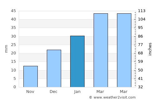 Kāshmar average rain in January