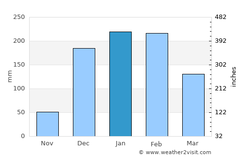 Kasungu average rain in January
