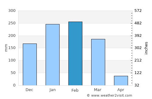 Katherine average rain in February
