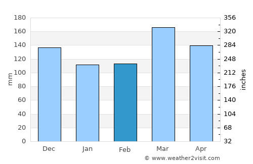 Katikati average rain in February