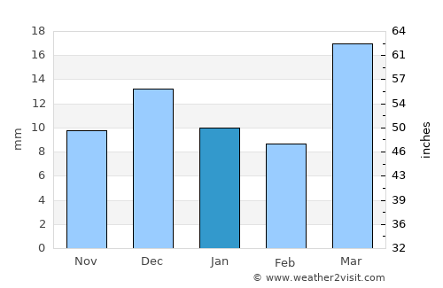 Kegeyli Shahar average rain in January