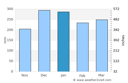 Kencong average rain in January