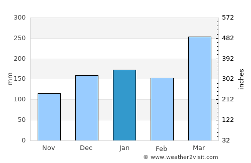 Kidodi average rain in January