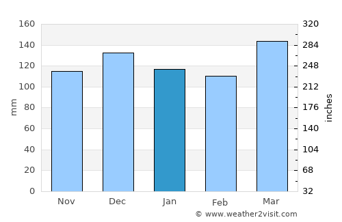 Kingston average rain in January