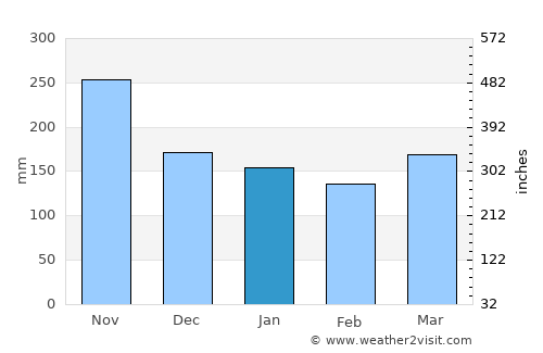 Kinshasa average rain in January