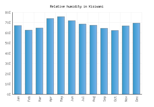 Kisiwani relative humidity averages
