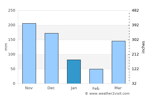 Kiwengwa average rain in January